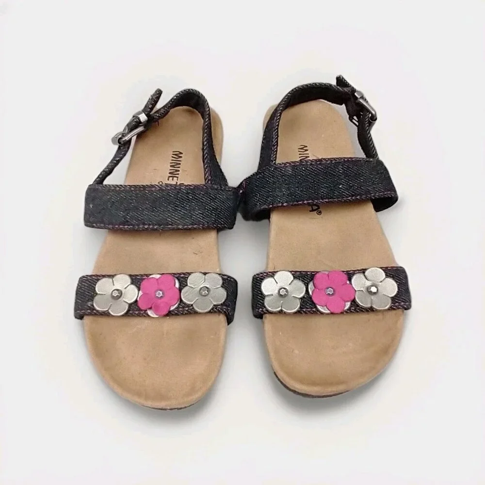 Minnetonka Harmony Black Sandals‎ Toddler Girl's 11 youth